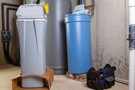 Water softener installation for improved water quality.