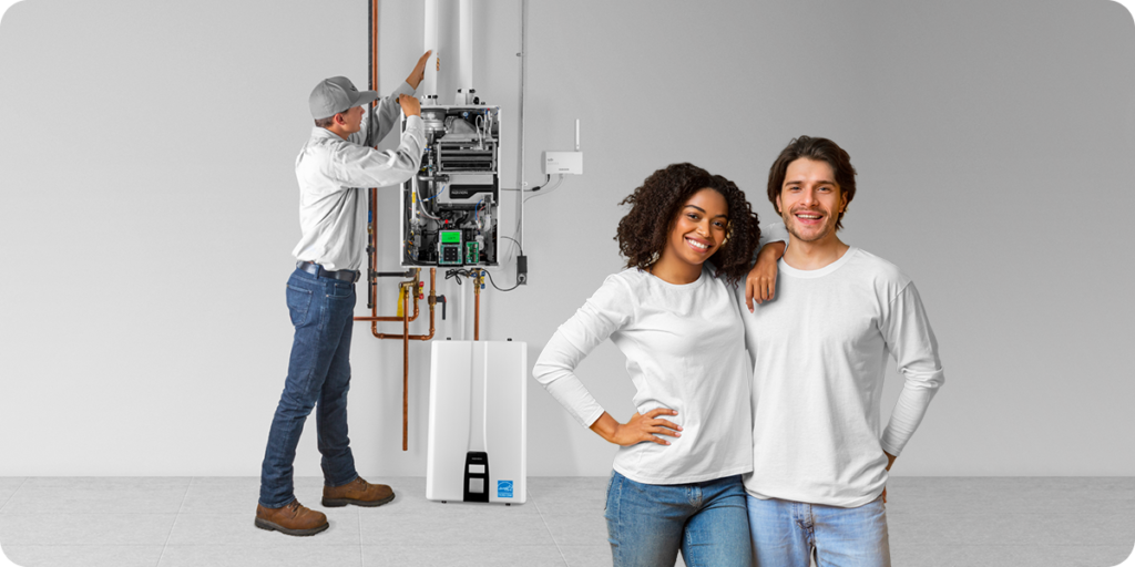 Navien Tankless Water Heater Installation and Repair Services in Utah - couple-installation-banner-2